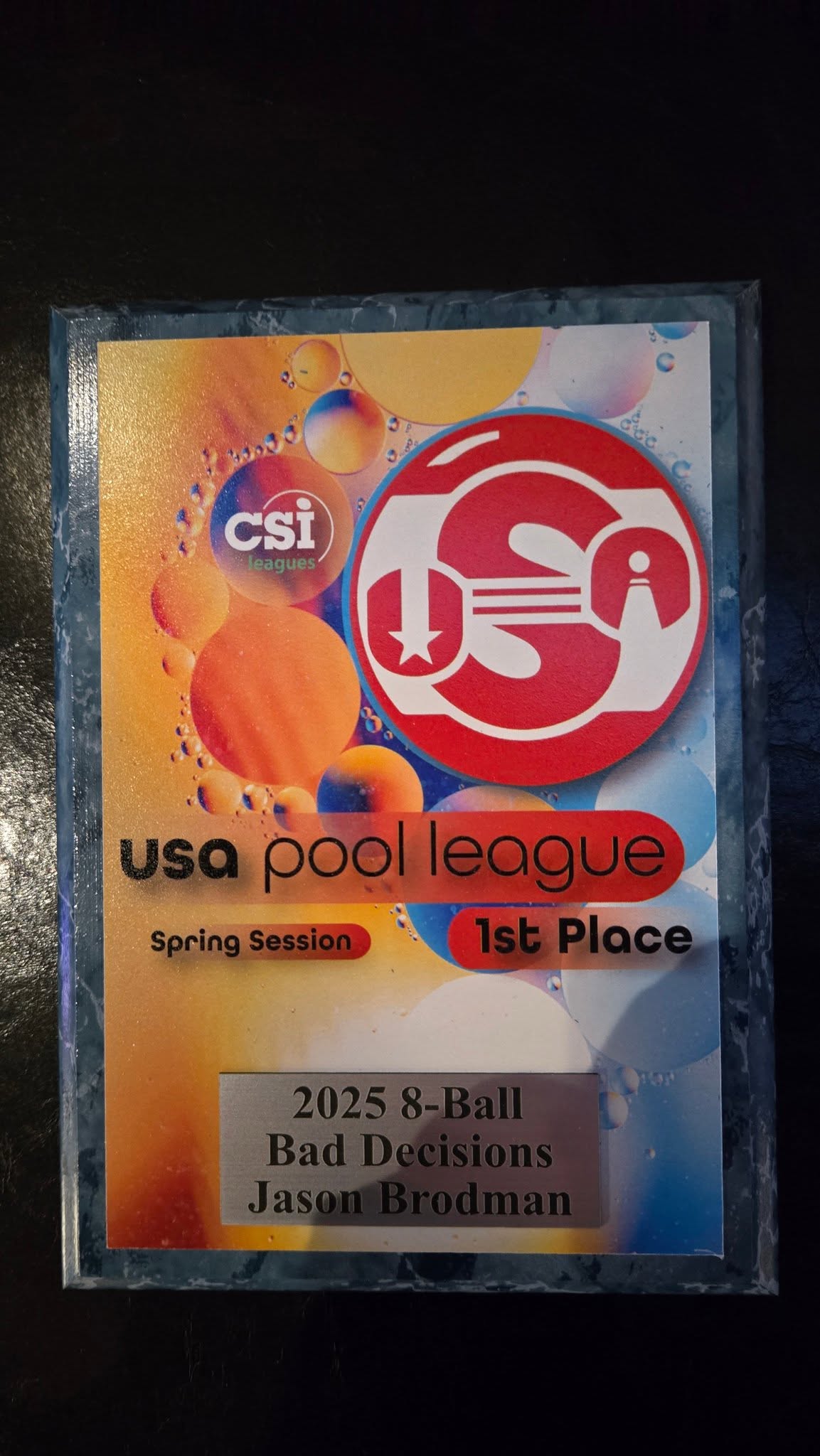 Pool Plaque #2! Trying to bankrupt the league.